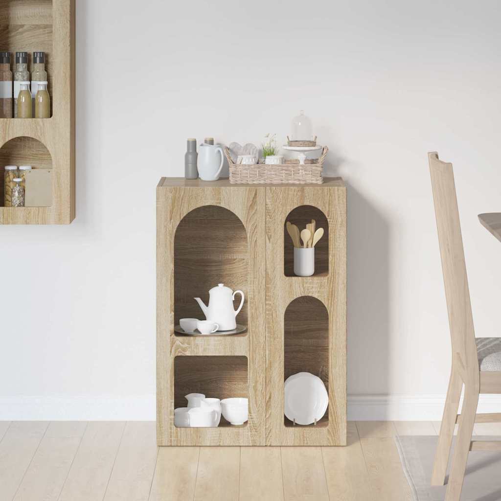 Dressoir Sonoma Eiken 59 x 35 x 80.5 cm Bewerkt hout is nu te koop bij PeponiXL, paradijselijk wonen!