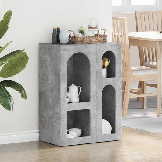 Dressoir Beton Grijs 59 x 35 x 80.5 cm Bewerkt hout is nu te koop bij PeponiXL, paradijselijk wonen!