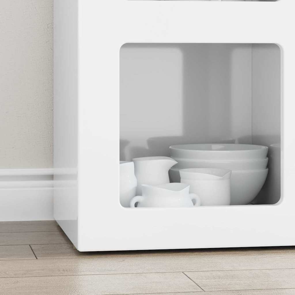 Dressoir Hoogglans wit 59 x 35 x 80.5 cm Bewerkt hout is nu te koop bij PeponiXL, paradijselijk wonen!