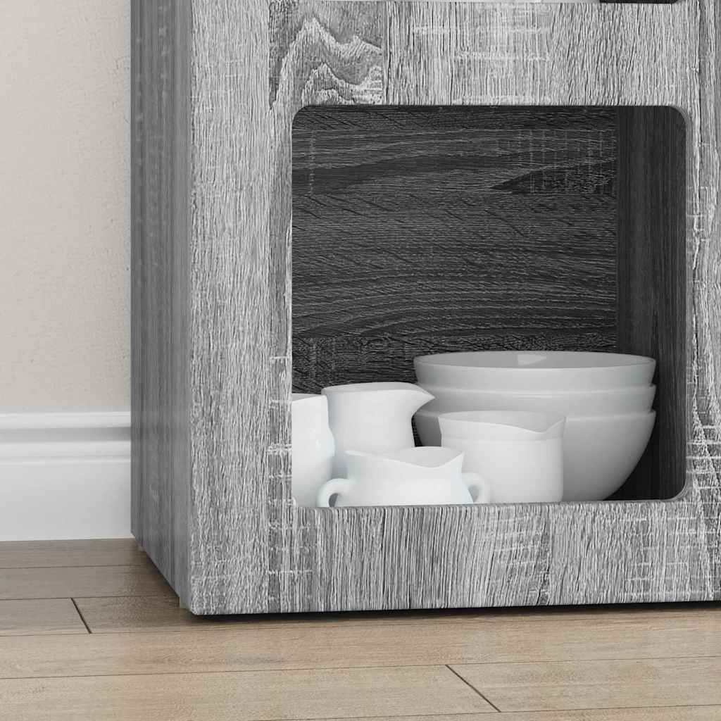 Dressoir Grijs Sonoma 59 x 35 x 80.5 cm Bewerkt hout is nu te koop bij PeponiXL, paradijselijk wonen!