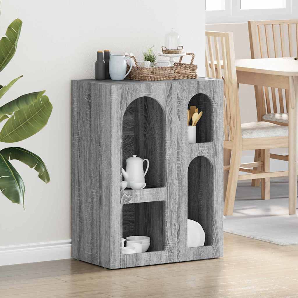 Dressoir Grijs Sonoma 59 x 35 x 80.5 cm Bewerkt hout is nu te koop bij PeponiXL, paradijselijk wonen!