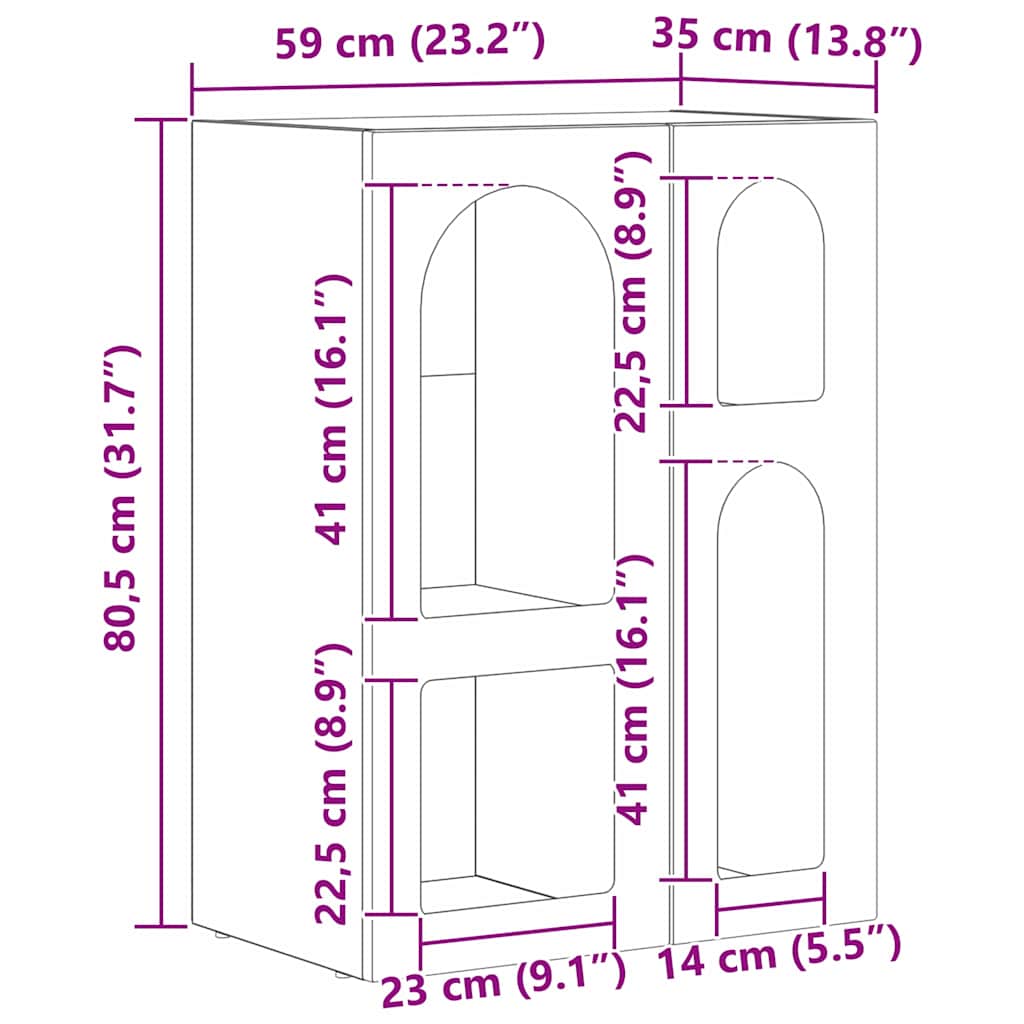 Dressoir Oudhout 59 x 35 x 80.5 cm Bewerkt hout is nu te koop bij PeponiXL, paradijselijk wonen!