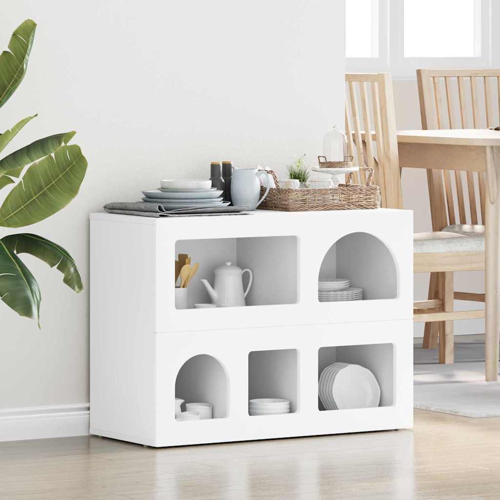 Dressoir Wit 80,5 x 35 x 59 cm Bewerkt hout is nu te koop bij PeponiXL, paradijselijk wonen!