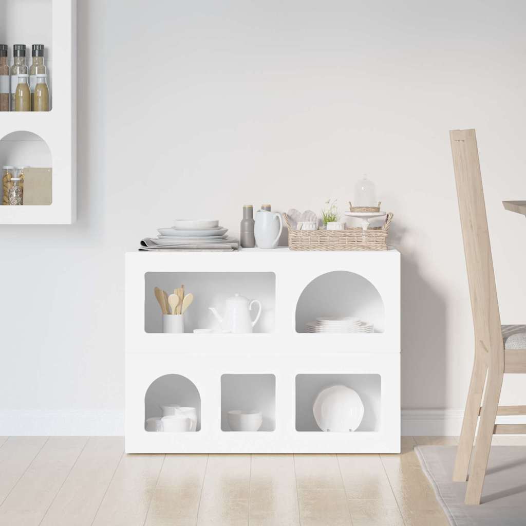 Dressoir Wit 80,5 x 35 x 59 cm Bewerkt hout is nu te koop bij PeponiXL, paradijselijk wonen!