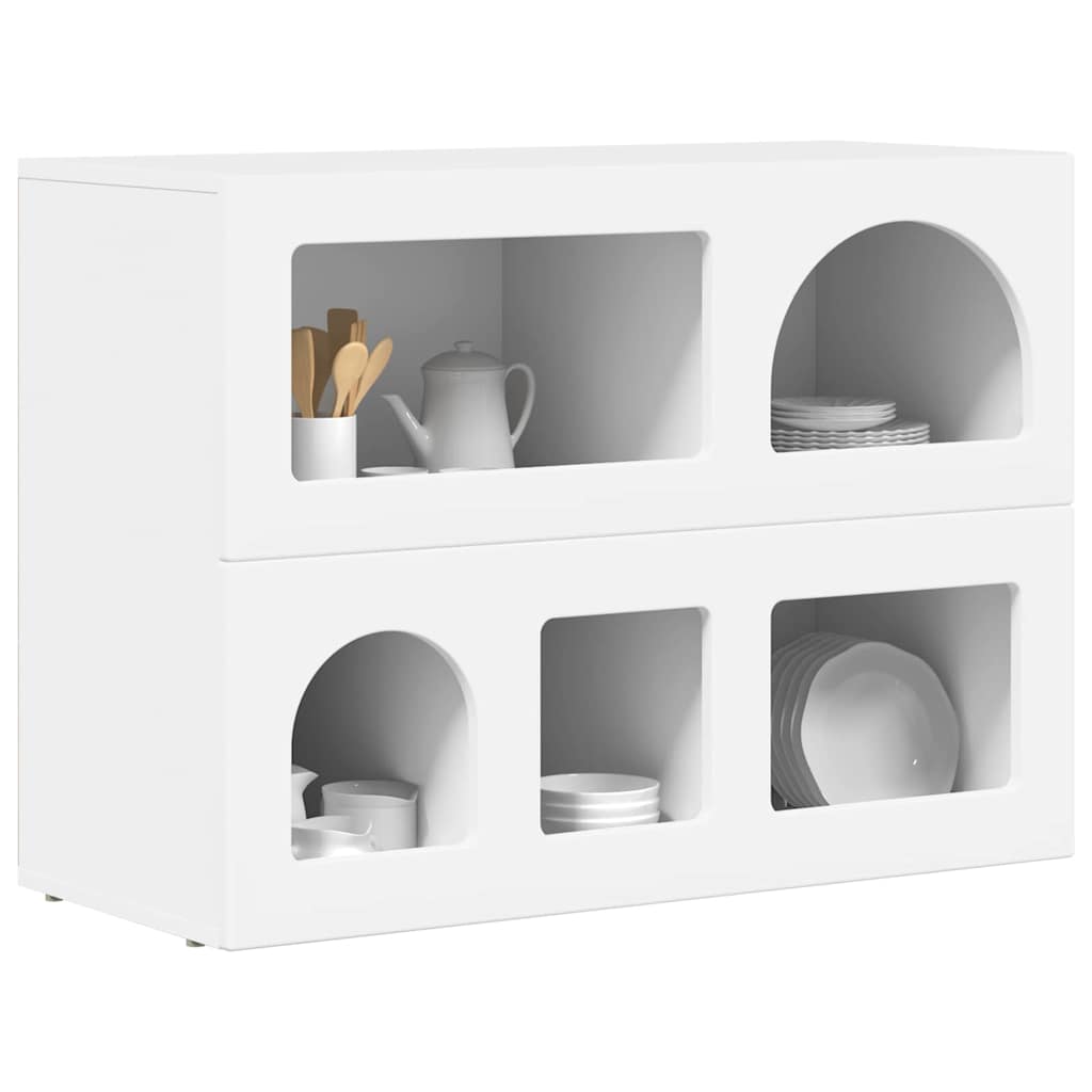 Dressoir Wit 80,5 x 35 x 59 cm Bewerkt hout is nu te koop bij PeponiXL, paradijselijk wonen!