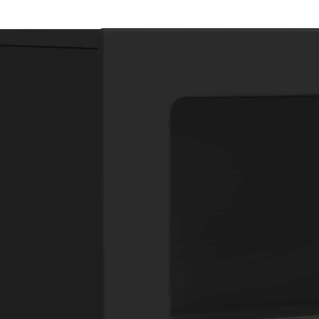 Dressoir Zwart 80,5 x 35 x 59 cm Bewerkt hout is nu te koop bij PeponiXL, paradijselijk wonen!