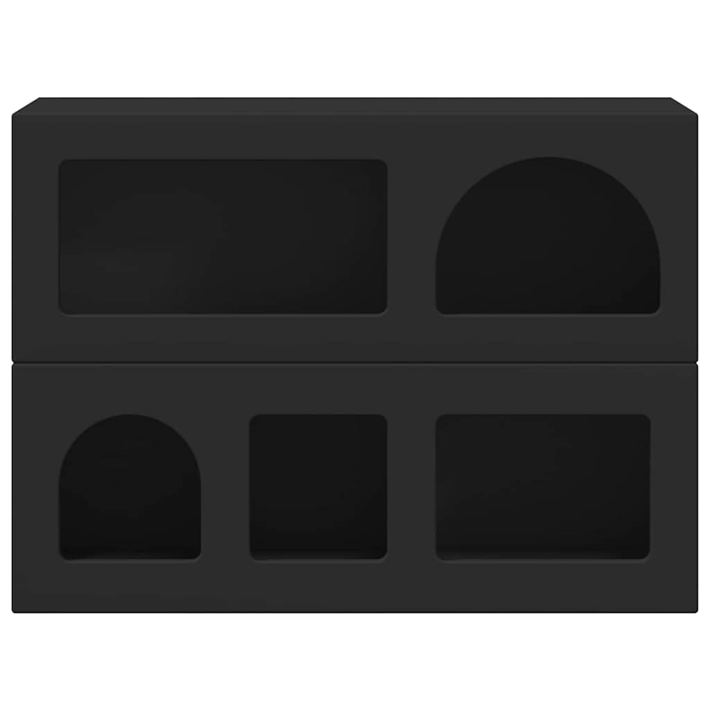 Dressoir Zwart 80,5 x 35 x 59 cm Bewerkt hout is nu te koop bij PeponiXL, paradijselijk wonen!