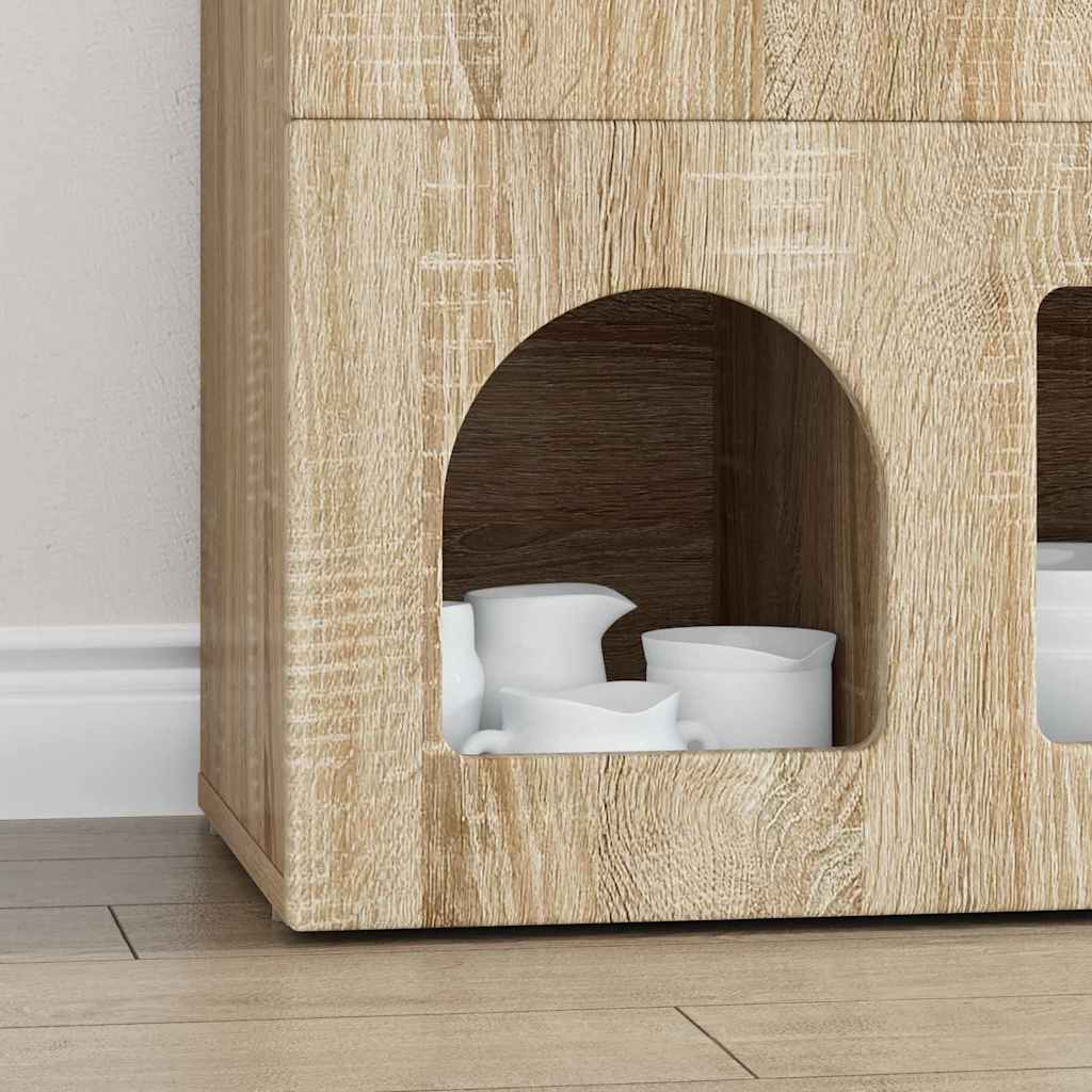 Dressoir Sonoma Eiken 80,5 x 35 x 59 cm Bewerkt hout is nu te koop bij PeponiXL, paradijselijk wonen!