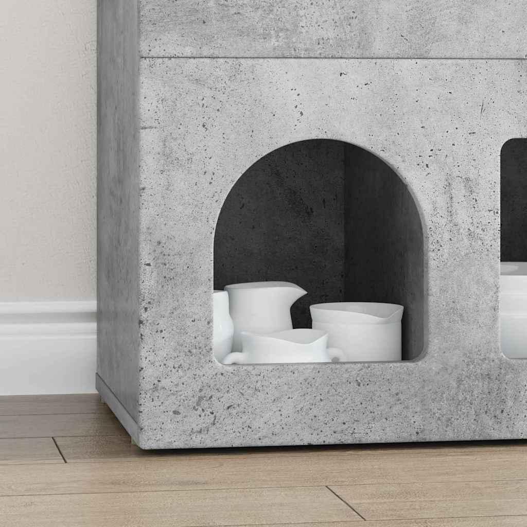 Dressoir Beton Grijs 80,5 x 35 x 59 cm Bewerkt hout is nu te koop bij PeponiXL, paradijselijk wonen!