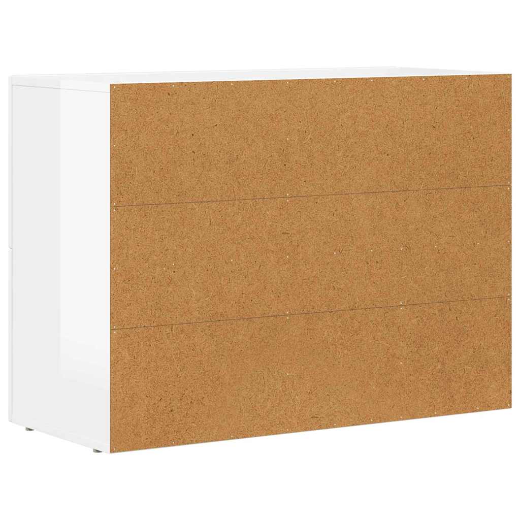 Dressoir Hoogglans wit 80,5 x 35 x 59 cm Bewerkt hout is nu te koop bij PeponiXL, paradijselijk wonen!