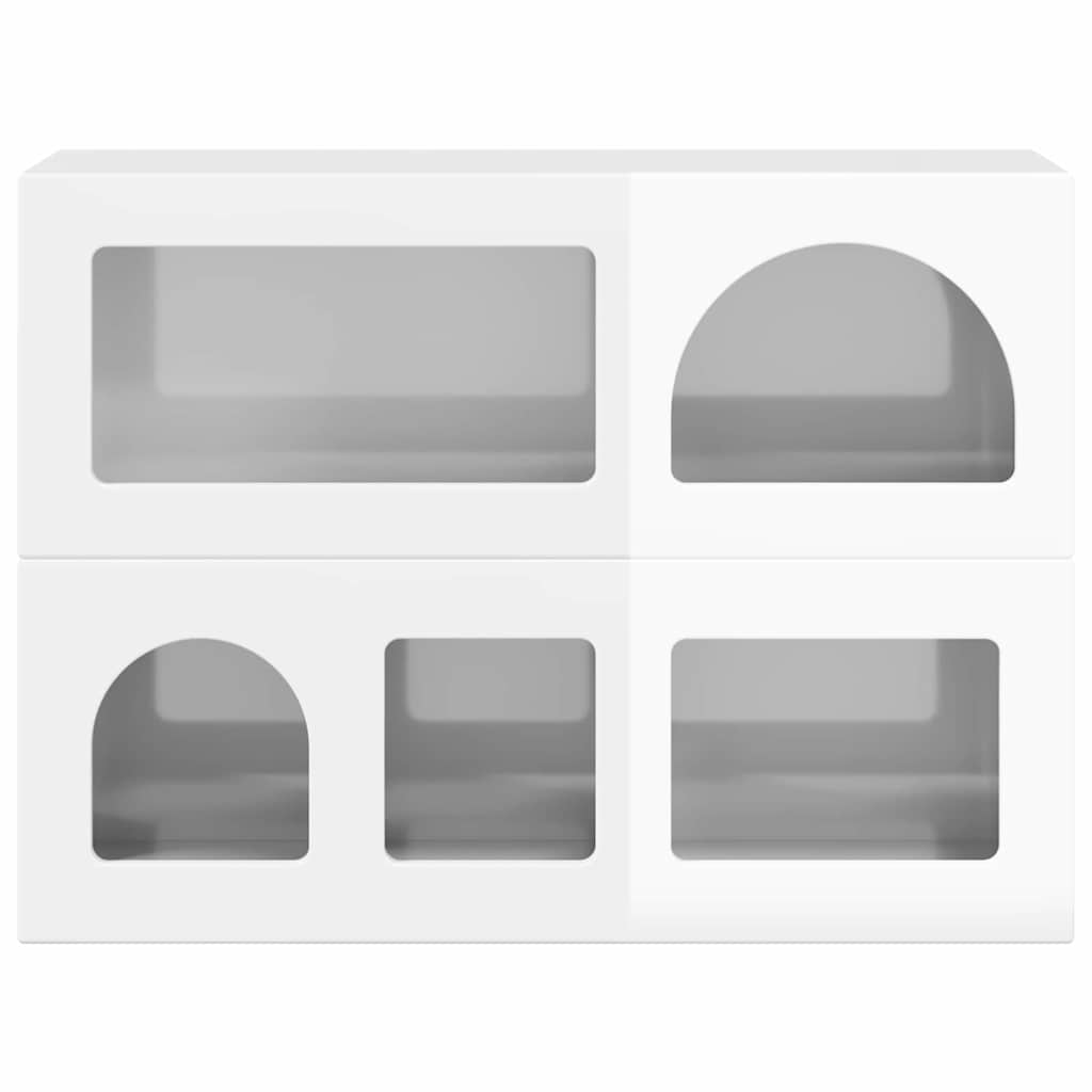 Dressoir Hoogglans wit 80,5 x 35 x 59 cm Bewerkt hout is nu te koop bij PeponiXL, paradijselijk wonen!