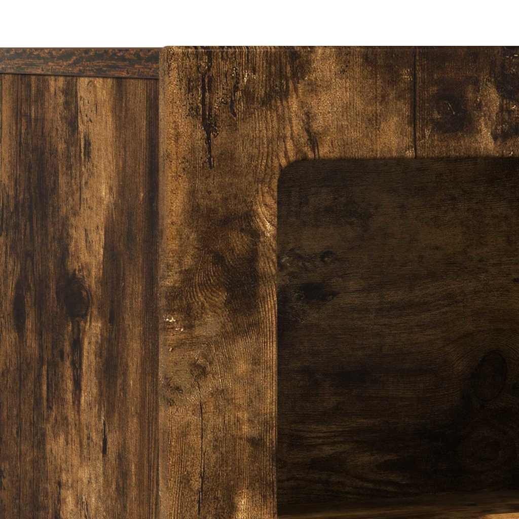 Dressoir Gerookt eiken 80,5 x 35 x 59 cm Bewerkt hout is nu te koop bij PeponiXL, paradijselijk wonen!