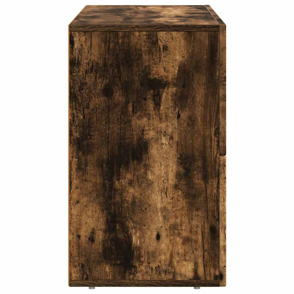 Dressoir Gerookt eiken 80,5 x 35 x 59 cm Bewerkt hout is nu te koop bij PeponiXL, paradijselijk wonen!
