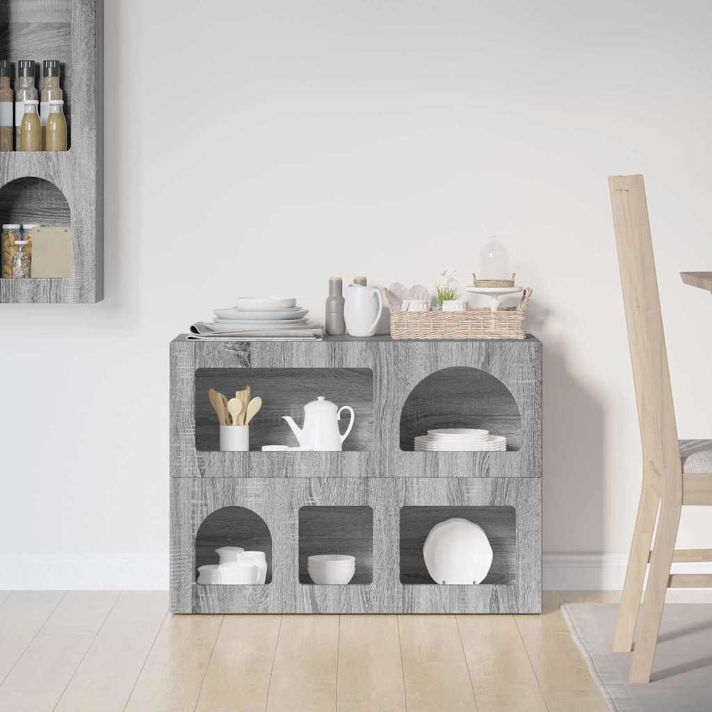 Dressoir Grijs Sonoma 80,5 x 35 x 59 cm Bewerkt hout is nu te koop bij PeponiXL, paradijselijk wonen!