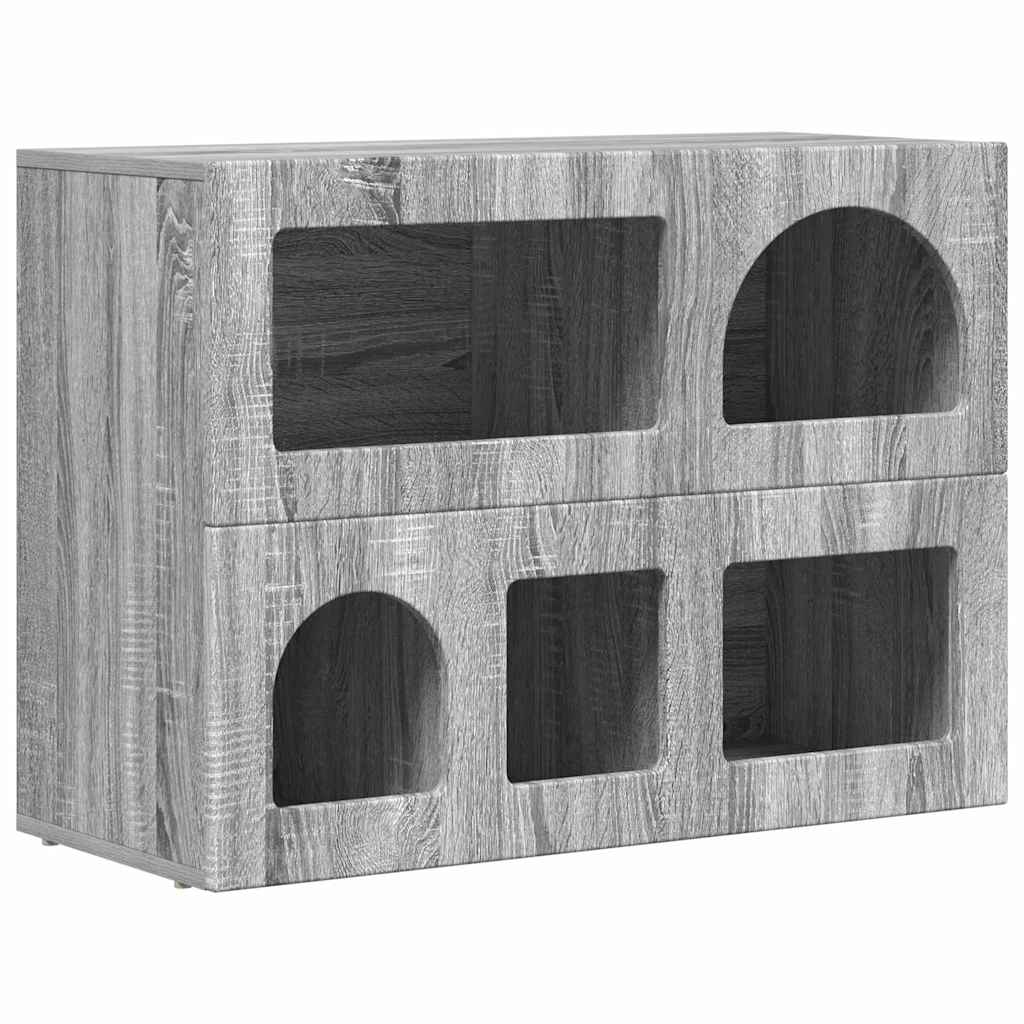 Dressoir Grijs Sonoma 80,5 x 35 x 59 cm Bewerkt hout is nu te koop bij PeponiXL, paradijselijk wonen!