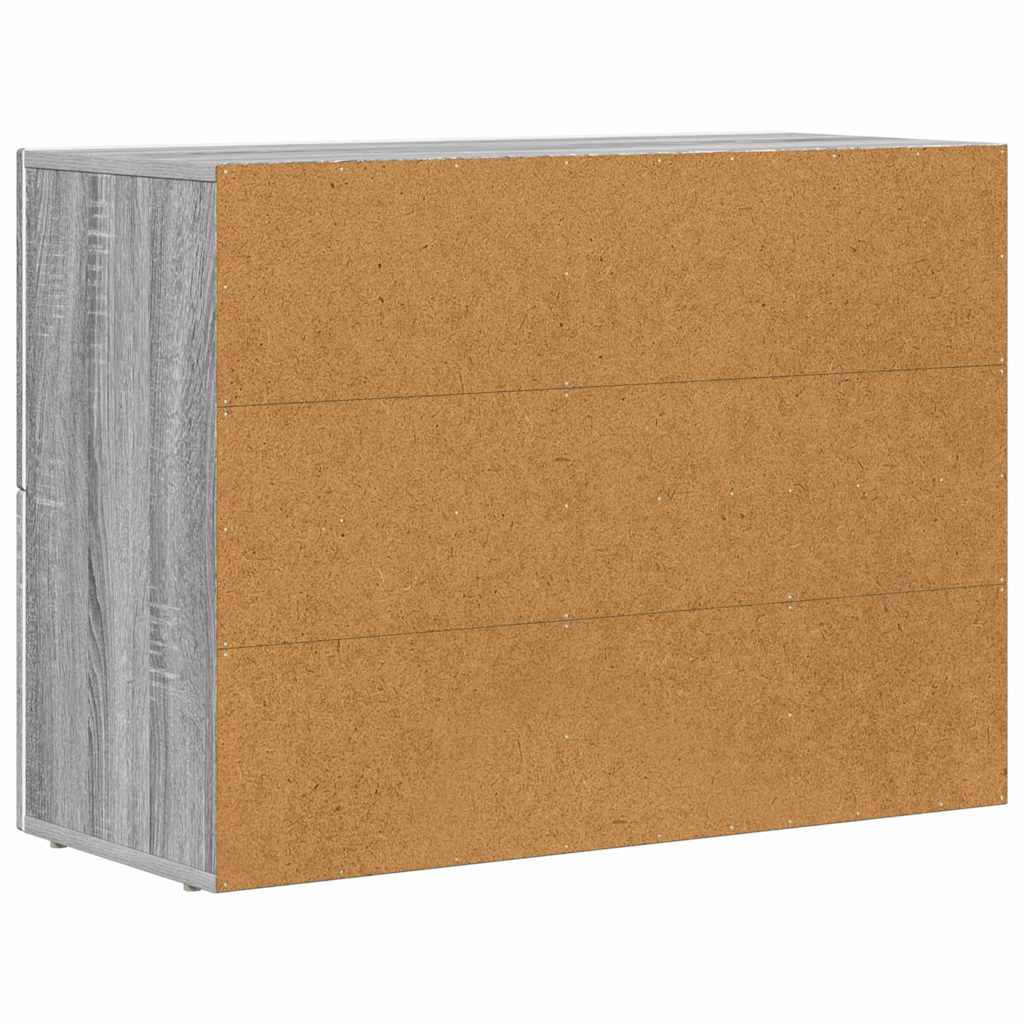 Dressoir Grijs Sonoma 80,5 x 35 x 59 cm Bewerkt hout is nu te koop bij PeponiXL, paradijselijk wonen!