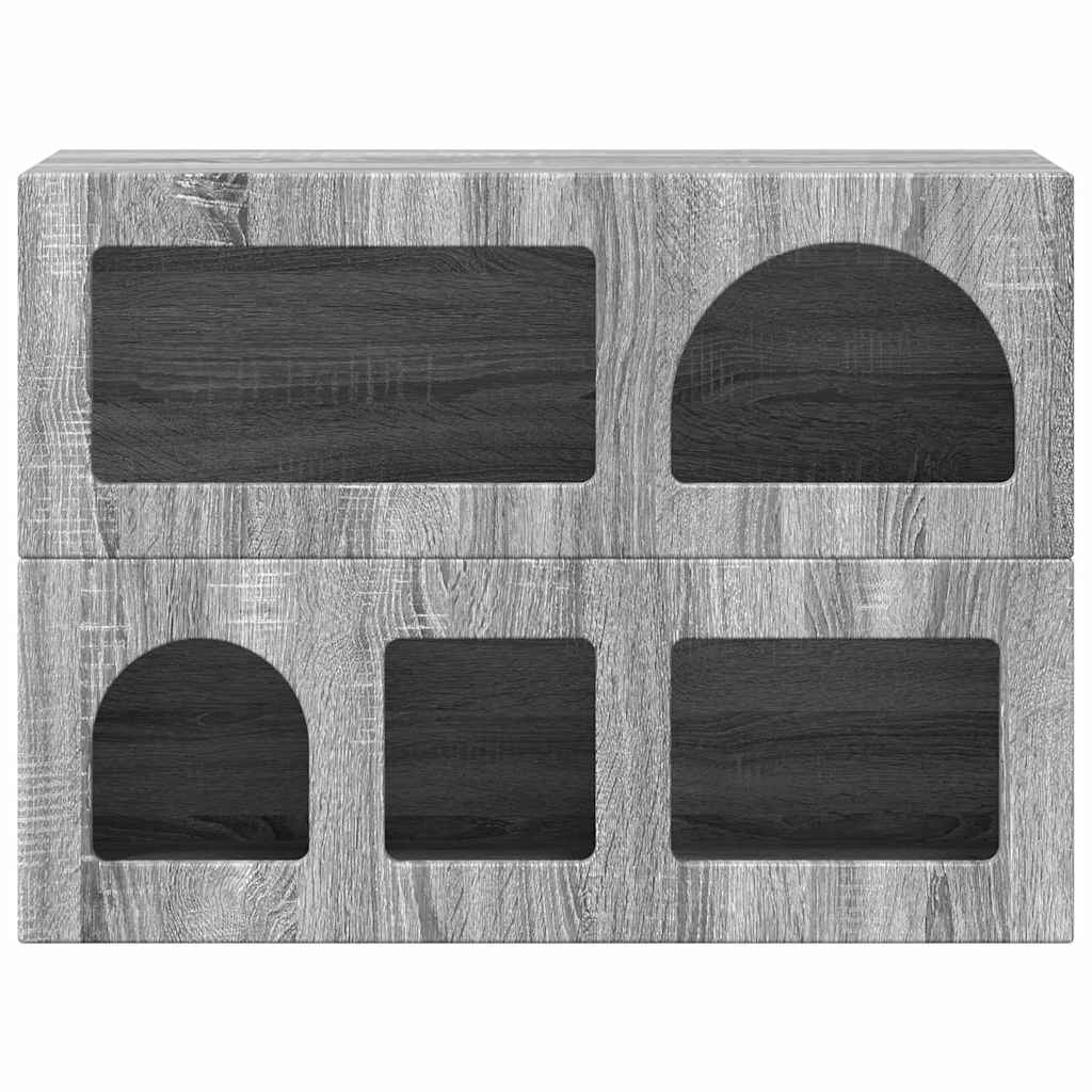 Dressoir Grijs Sonoma 80,5 x 35 x 59 cm Bewerkt hout is nu te koop bij PeponiXL, paradijselijk wonen!