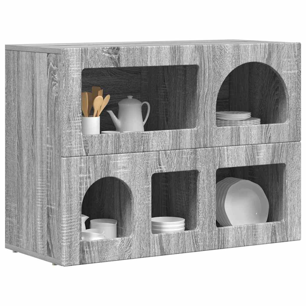 Dressoir Grijs Sonoma 80,5 x 35 x 59 cm Bewerkt hout is nu te koop bij PeponiXL, paradijselijk wonen!