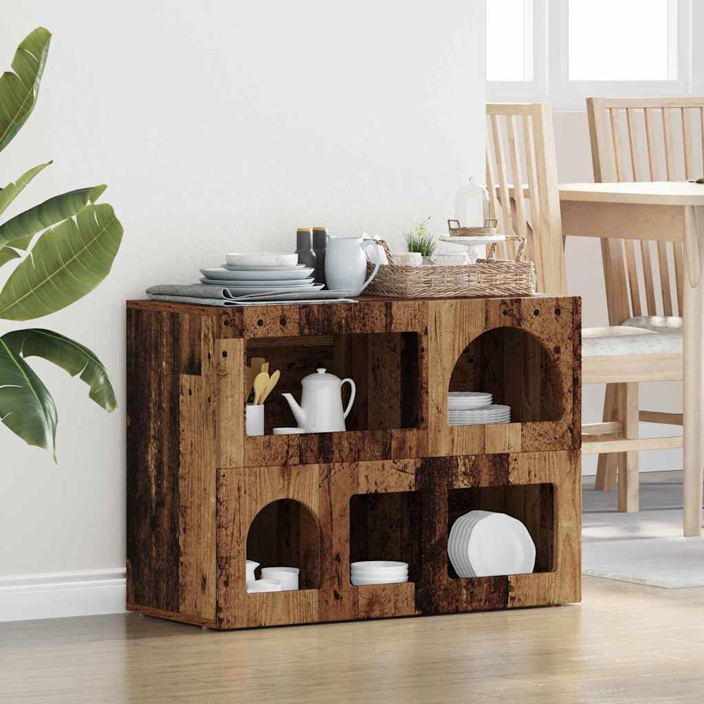 Dressoir Oudhout 80,5 x 35 x 59 cm Bewerkt hout is nu te koop bij PeponiXL, paradijselijk wonen!