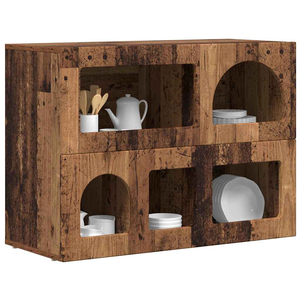 Dressoir Oudhout 80,5 x 35 x 59 cm Bewerkt hout is nu te koop bij PeponiXL, paradijselijk wonen!