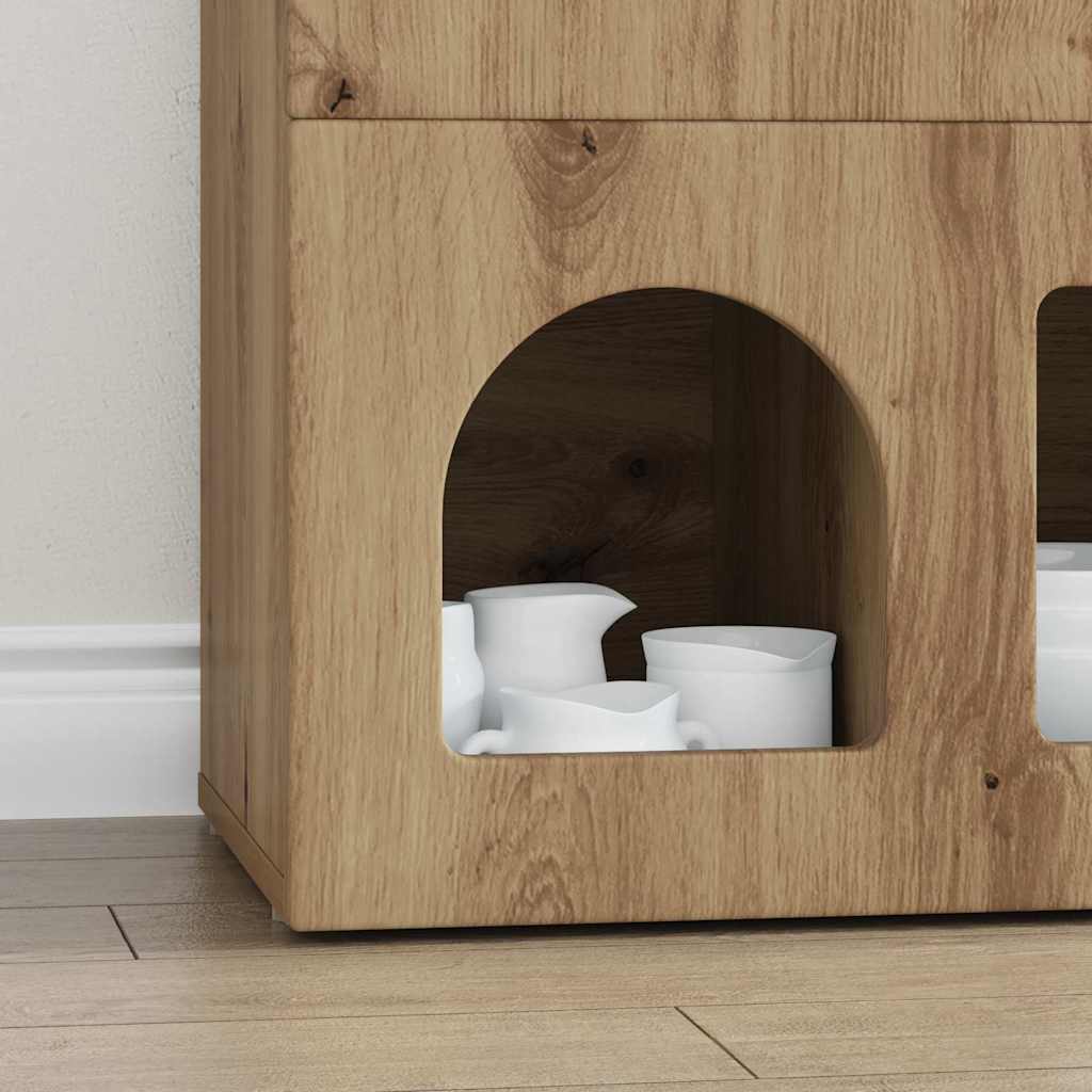 Dressoir Artisan Eiken 80,5 x 35 x 59 cm Bewerkt hout is nu te koop bij PeponiXL, paradijselijk wonen!