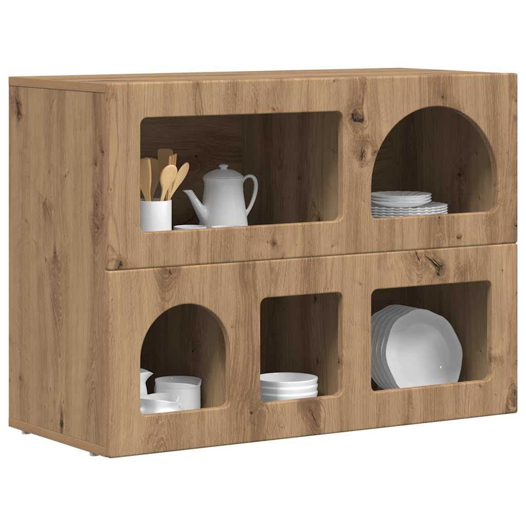Dressoir Artisan Eiken 80,5 x 35 x 59 cm Bewerkt hout is nu te koop bij PeponiXL, paradijselijk wonen!
