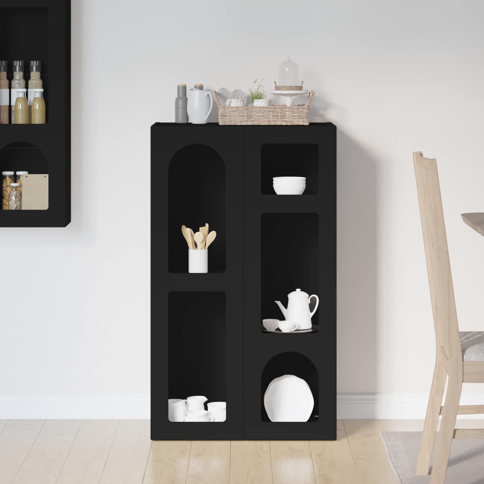 Dressoir Zwart 59 x 35 x 100,5 cm Bewerkt hout is nu te koop bij PeponiXL, paradijselijk wonen!