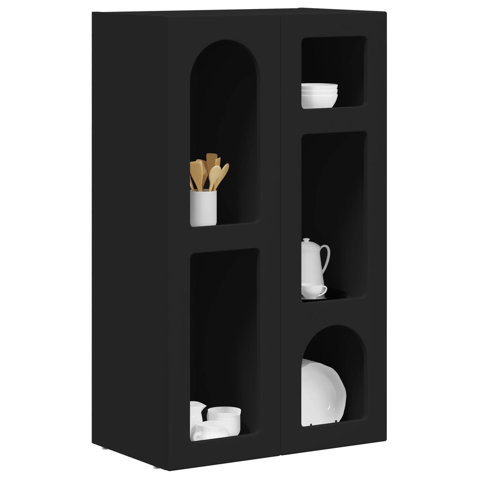 Dressoir Zwart 59 x 35 x 100,5 cm Bewerkt hout is nu te koop bij PeponiXL, paradijselijk wonen!