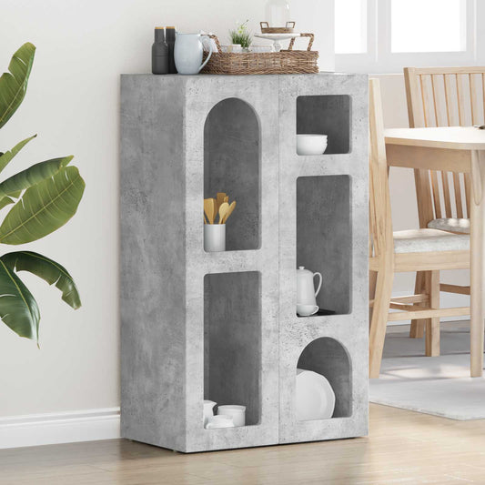 Dressoir Beton Grijs 59 x 35 x 100,5 cm Bewerkt hout is nu te koop bij PeponiXL, paradijselijk wonen!
