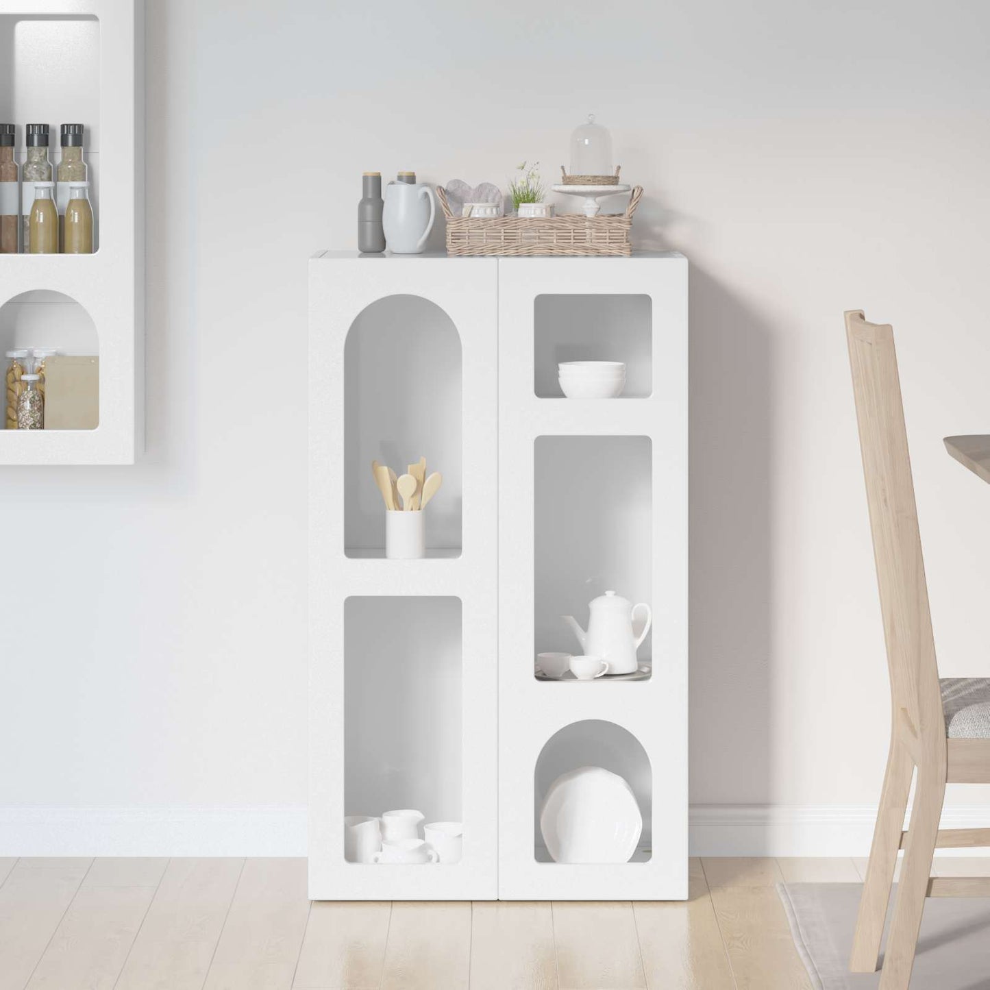 Dressoir Hoogglans wit 59 x 35 x 100,5 cm Bewerkt hout is nu te koop bij PeponiXL, paradijselijk wonen!