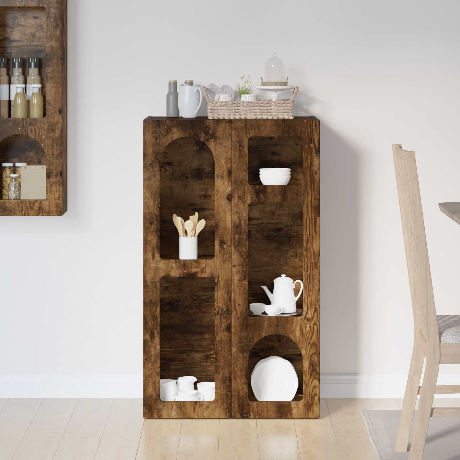Dressoir Gerookt eiken 59 x 35 x 100,5 cm Bewerkt hout is nu te koop bij PeponiXL, paradijselijk wonen!