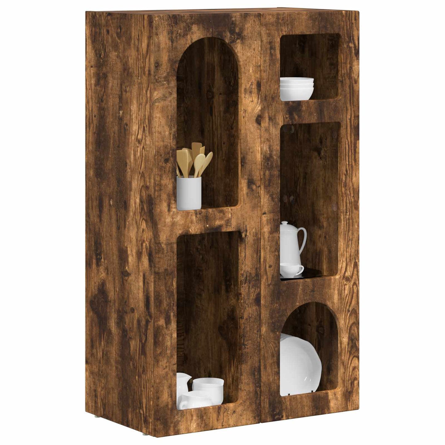 Dressoir Gerookt eiken 59 x 35 x 100,5 cm Bewerkt hout is nu te koop bij PeponiXL, paradijselijk wonen!