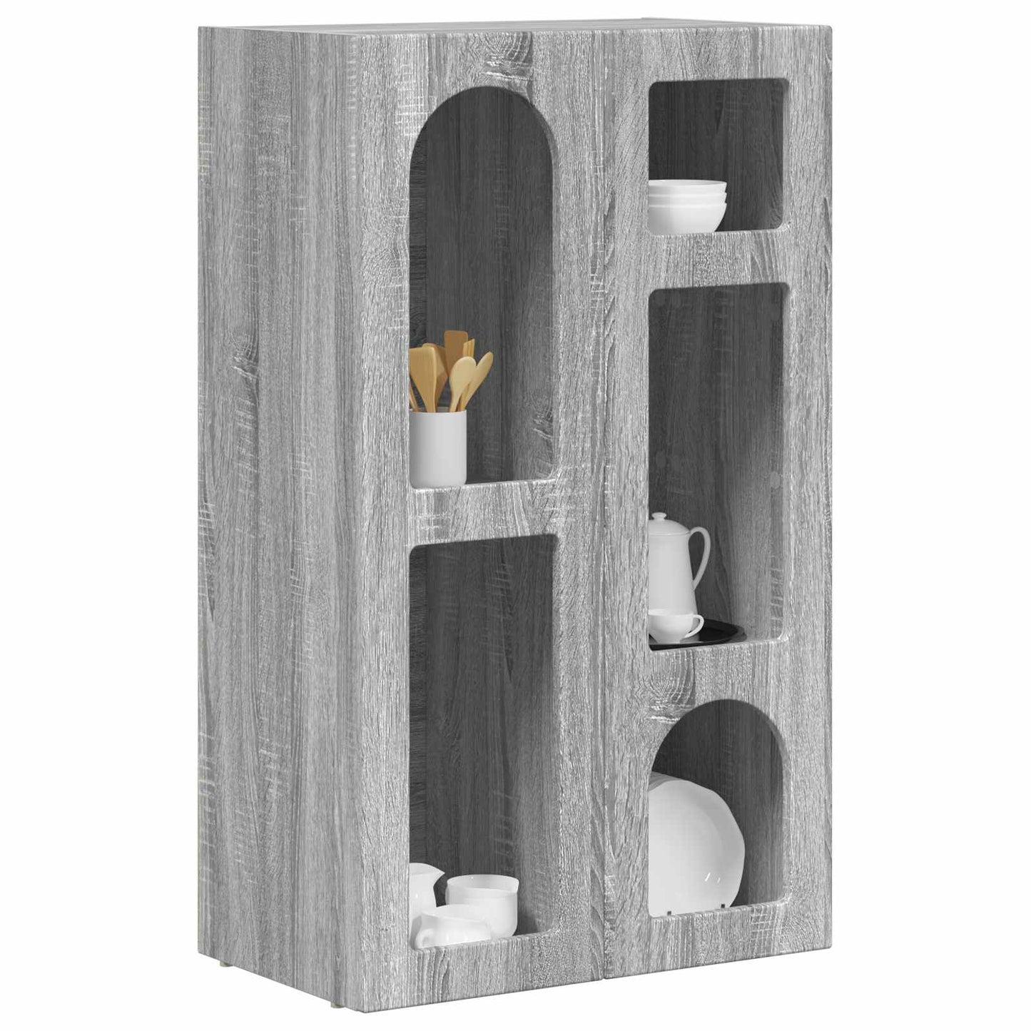 Dressoir Grijs Sonoma 59 x 35 x 100,5 cm Bewerkt hout is nu te koop bij PeponiXL, paradijselijk wonen!
