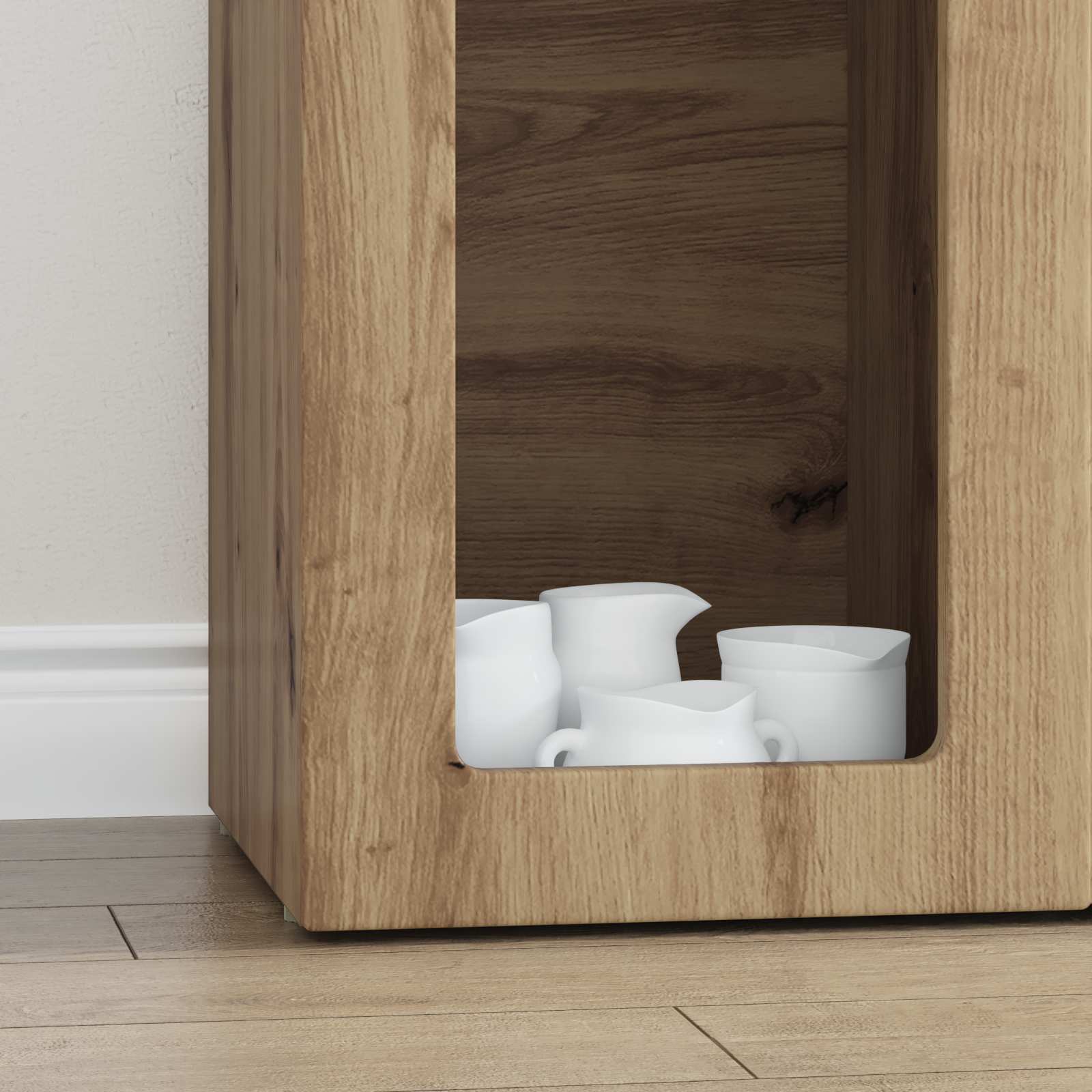 Dressoir Artisan Eiken 59 x 35 x 100,5 cm Bewerkt hout is nu te koop bij PeponiXL, paradijselijk wonen!