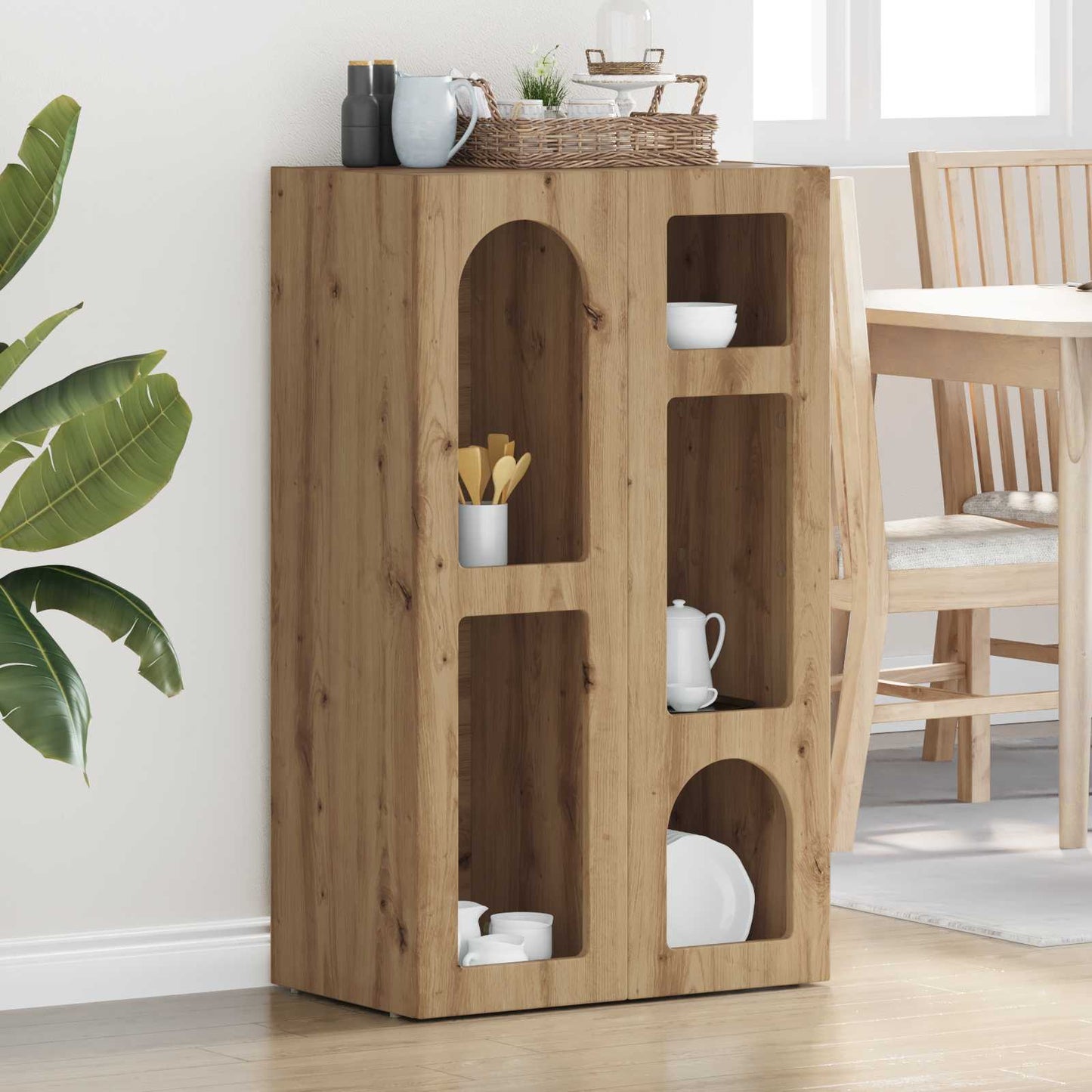 Dressoir Artisan Eiken 59 x 35 x 100,5 cm Bewerkt hout is nu te koop bij PeponiXL, paradijselijk wonen!