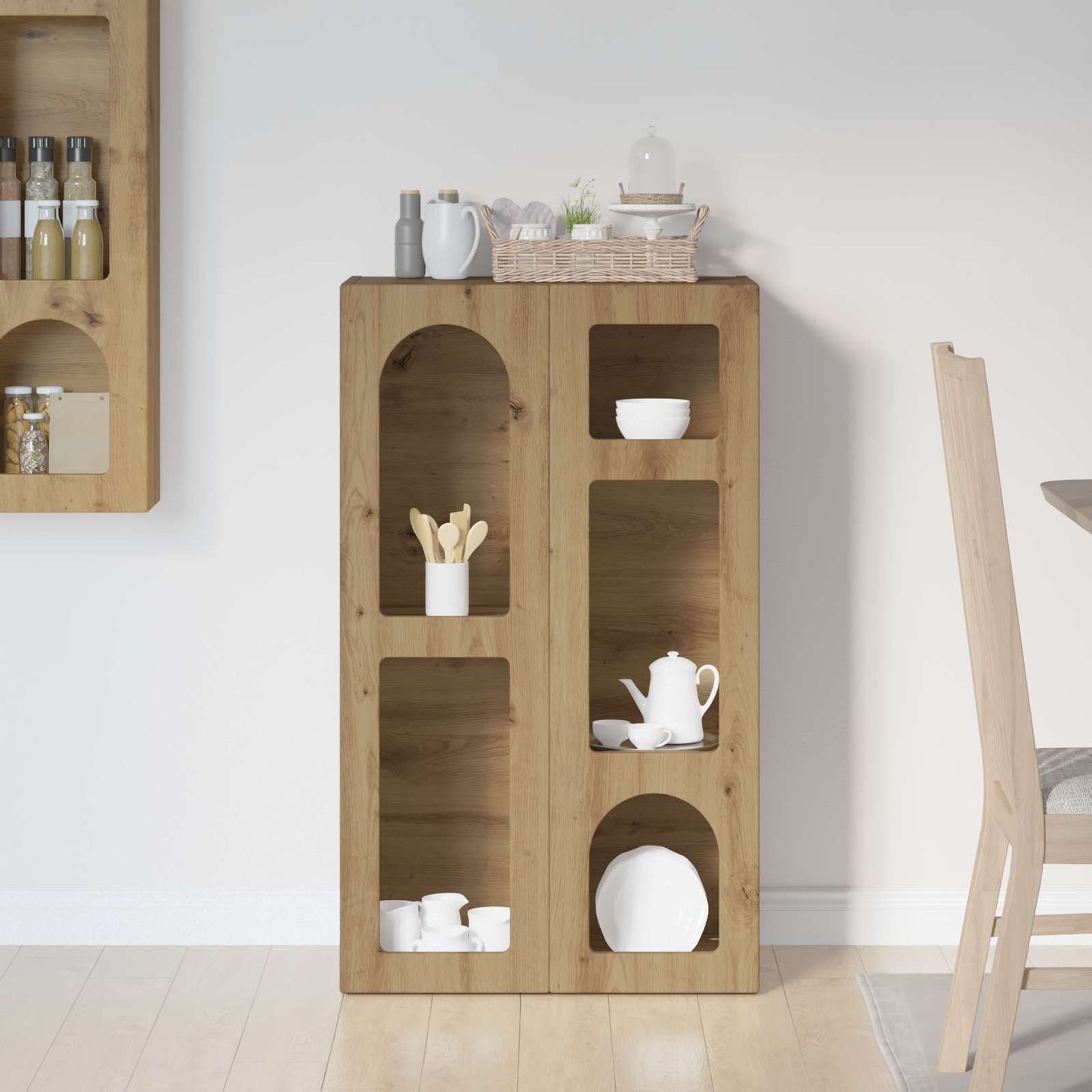 Dressoir Artisan Eiken 59 x 35 x 100,5 cm Bewerkt hout is nu te koop bij PeponiXL, paradijselijk wonen!