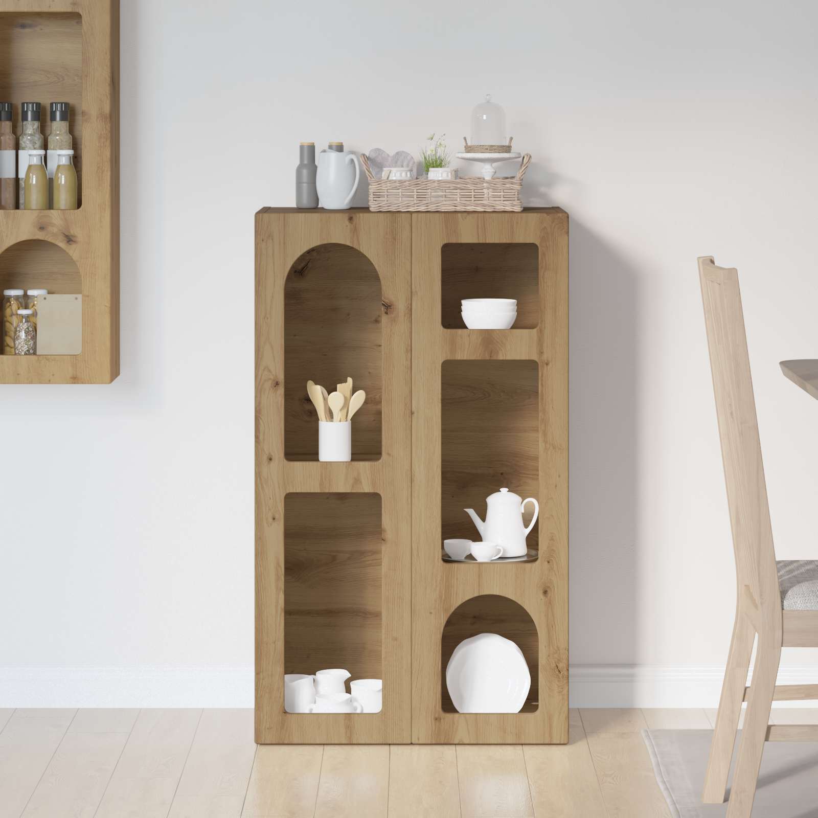 Dressoir Artisan Eiken 59 x 35 x 100,5 cm Bewerkt hout is nu te koop bij PeponiXL, paradijselijk wonen!