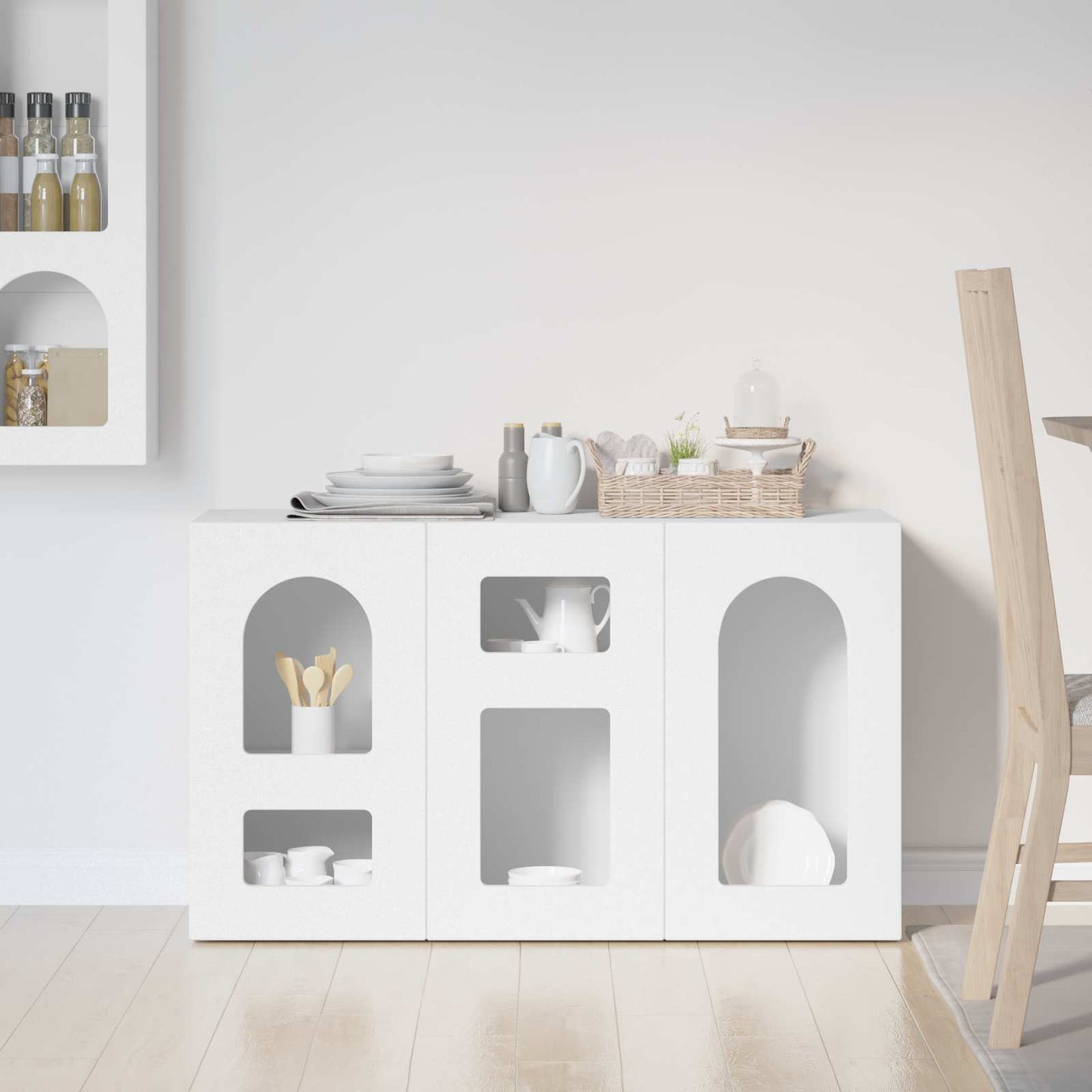 Dressoir Wit 100 x 35 x 59 cm Bewerkt hout is nu te koop bij PeponiXL, paradijselijk wonen!