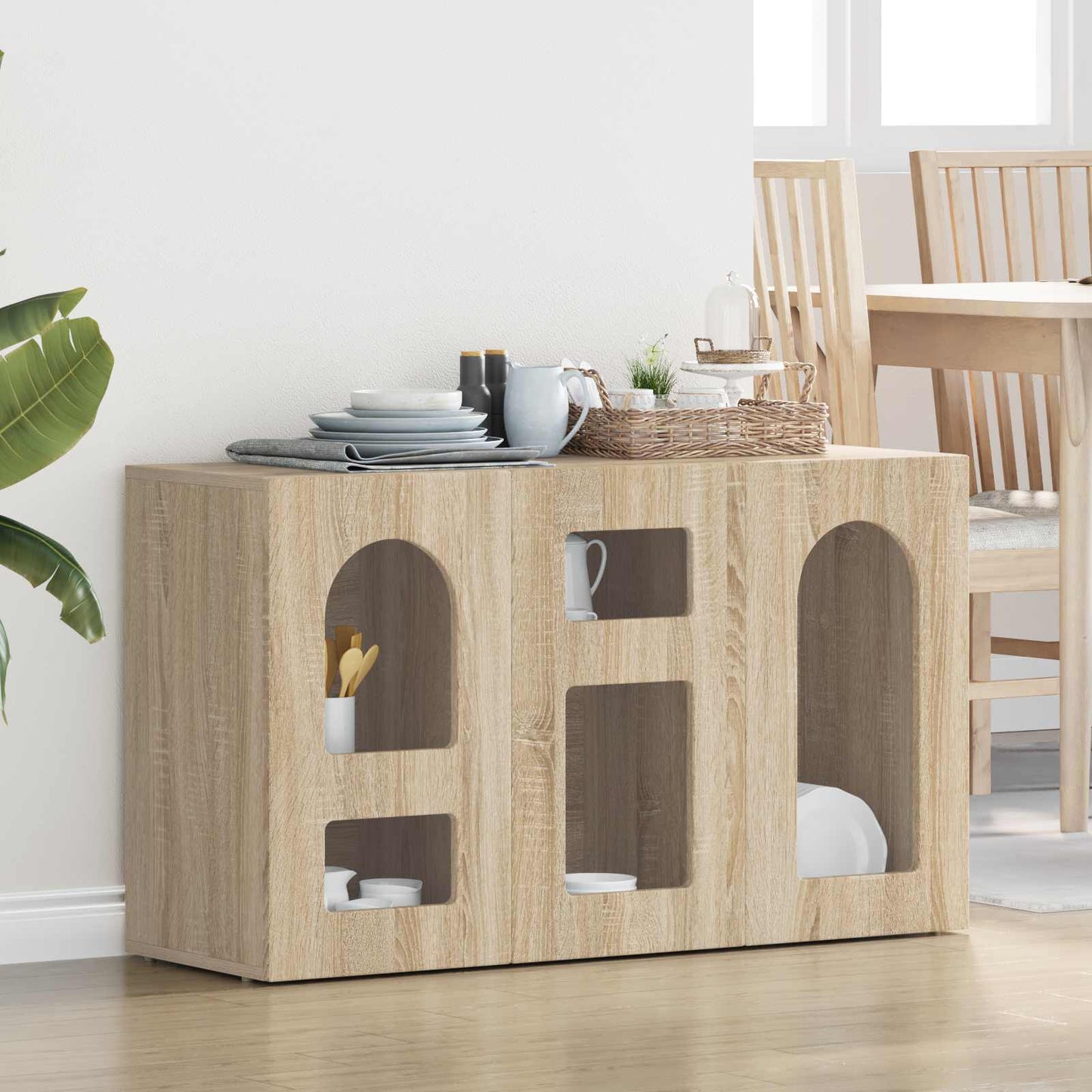 Dressoir Sonoma Eiken 100 x 35 x 59 cm Bewerkt hout is nu te koop bij PeponiXL, paradijselijk wonen!