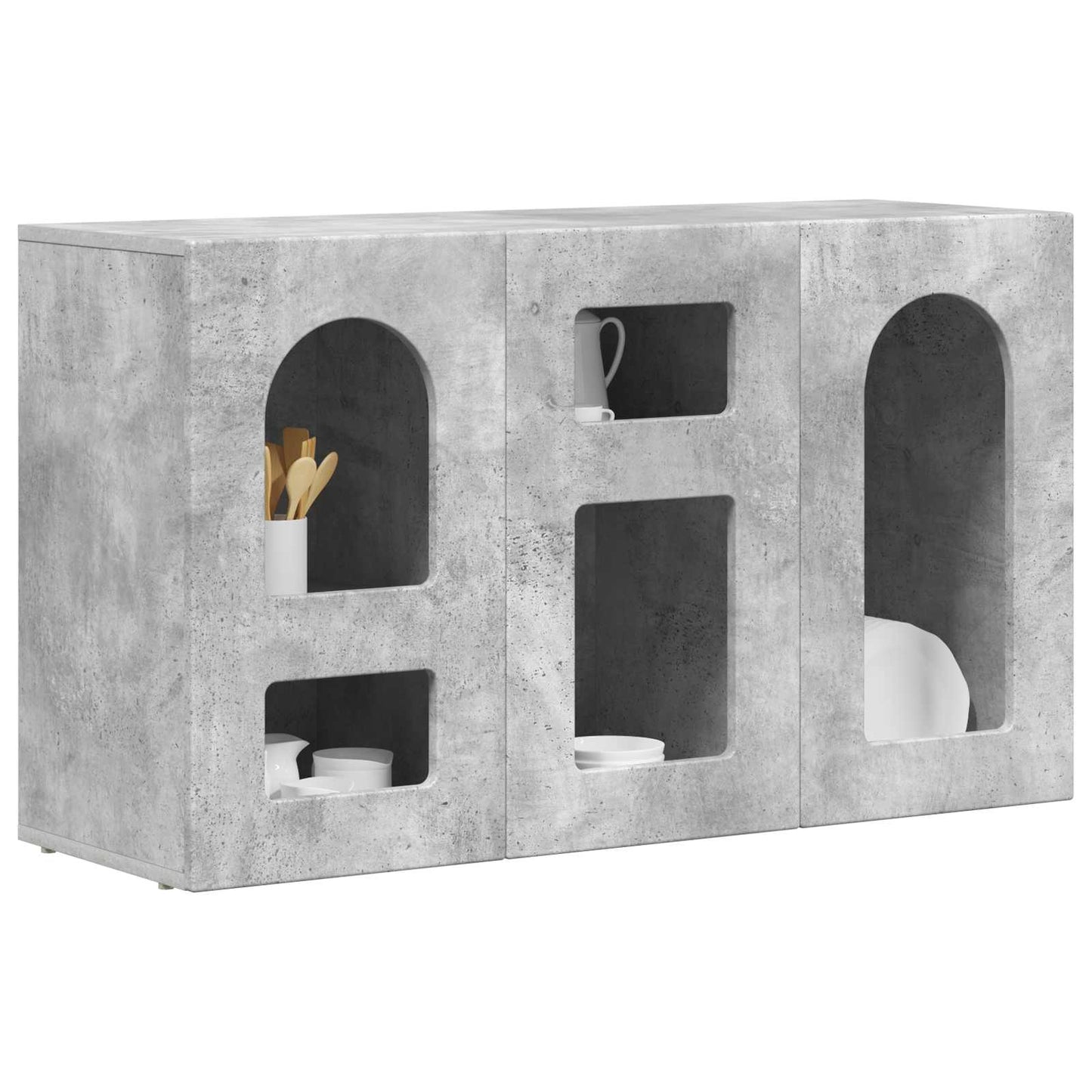 Dressoir Beton Grijs 100 x 35 x 59 cm Bewerkt hout is nu te koop bij PeponiXL, paradijselijk wonen!