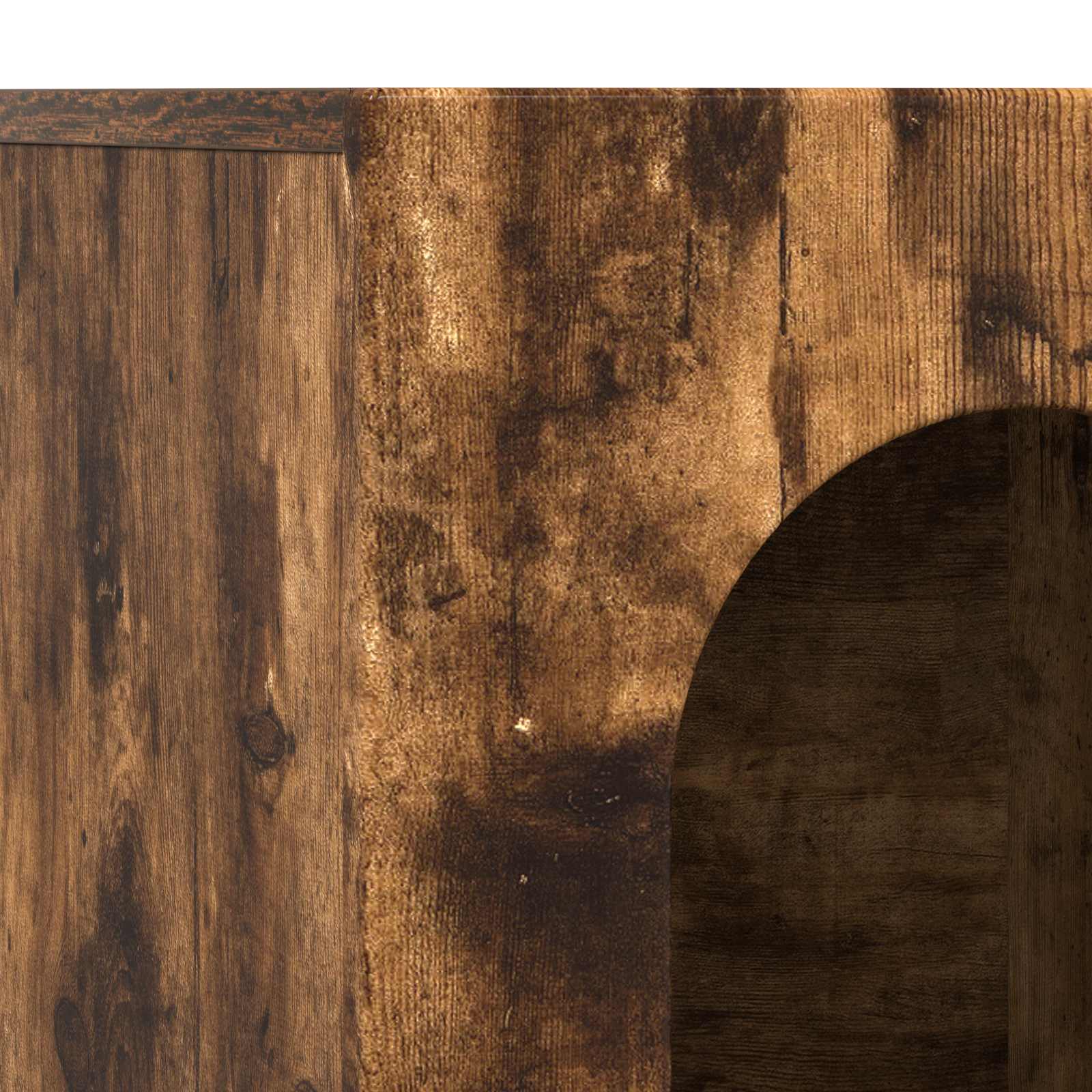 Dressoir Gerookt eiken 100 x 35 x 59 cm Bewerkt hout is nu te koop bij PeponiXL, paradijselijk wonen!