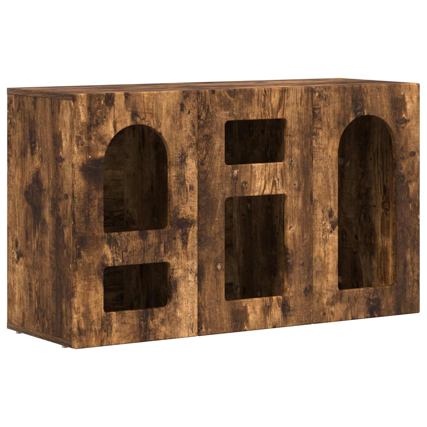 Dressoir Gerookt eiken 100 x 35 x 59 cm Bewerkt hout is nu te koop bij PeponiXL, paradijselijk wonen!