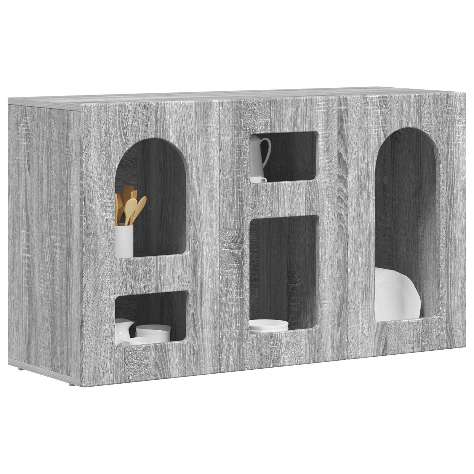 Dressoir Grijs Sonoma 100 x 35 x 59 cm Bewerkt hout is nu te koop bij PeponiXL, paradijselijk wonen!