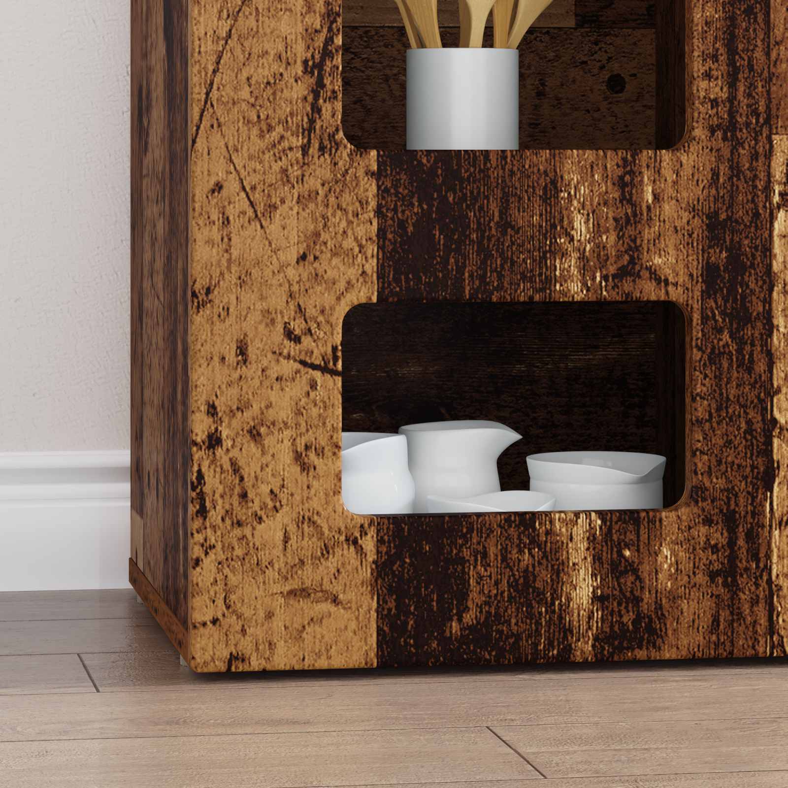 Dressoir Oudhout 100 x 35 x 59 cm Bewerkt hout is nu te koop bij PeponiXL, paradijselijk wonen!