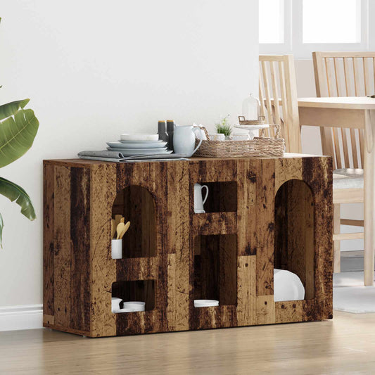 Dressoir Oudhout 100 x 35 x 59 cm Bewerkt hout is nu te koop bij PeponiXL, paradijselijk wonen!