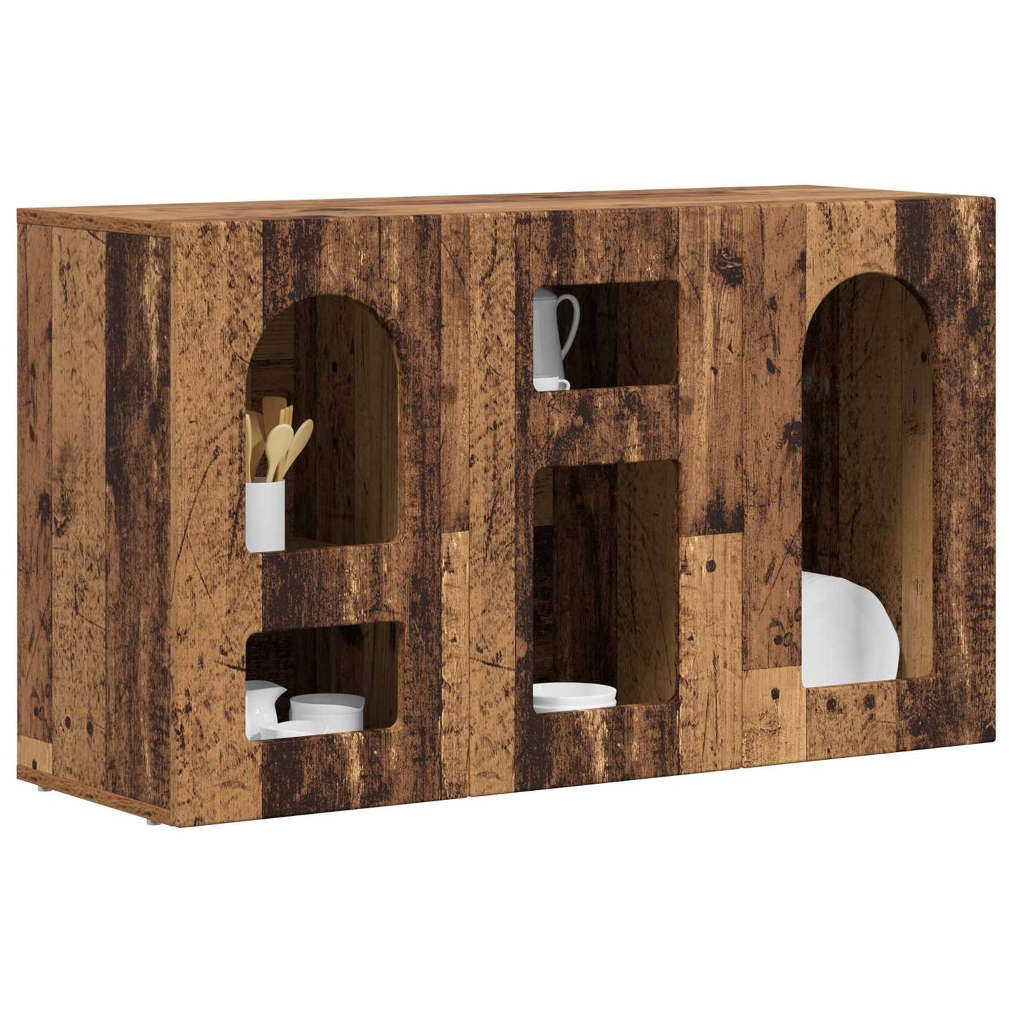 Dressoir Oudhout 100 x 35 x 59 cm Bewerkt hout is nu te koop bij PeponiXL, paradijselijk wonen!