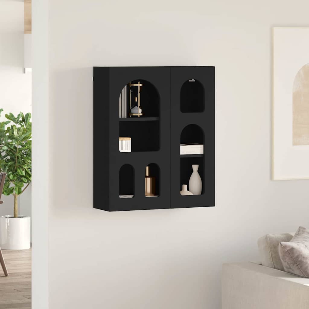 Hangkast met plank Zwart 59 x 20 x 71.5 cm Bewerkt hout is nu te koop bij PeponiXL, paradijselijk wonen!