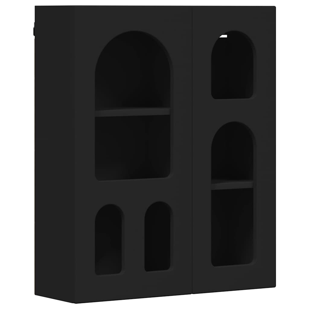 Hangkast met plank Zwart 59 x 20 x 71.5 cm Bewerkt hout is nu te koop bij PeponiXL, paradijselijk wonen!