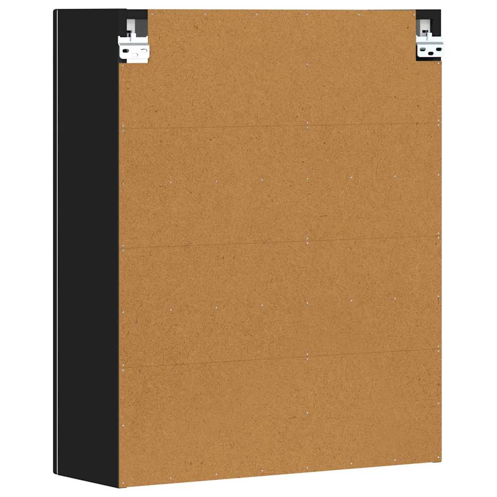 Hangkast met plank Zwart 59 x 20 x 71.5 cm Bewerkt hout is nu te koop bij PeponiXL, paradijselijk wonen!