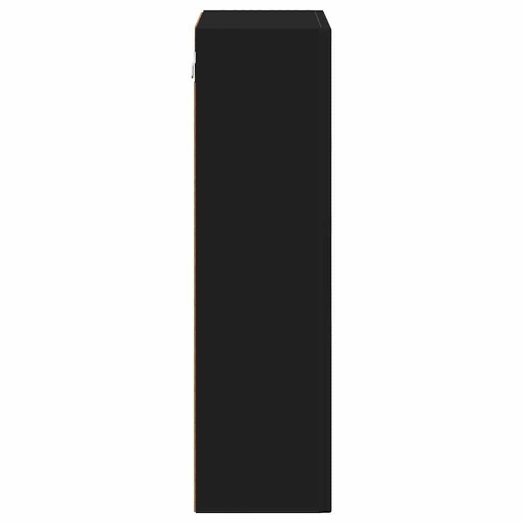 Hangkast met plank Zwart 59 x 20 x 71.5 cm Bewerkt hout is nu te koop bij PeponiXL, paradijselijk wonen!